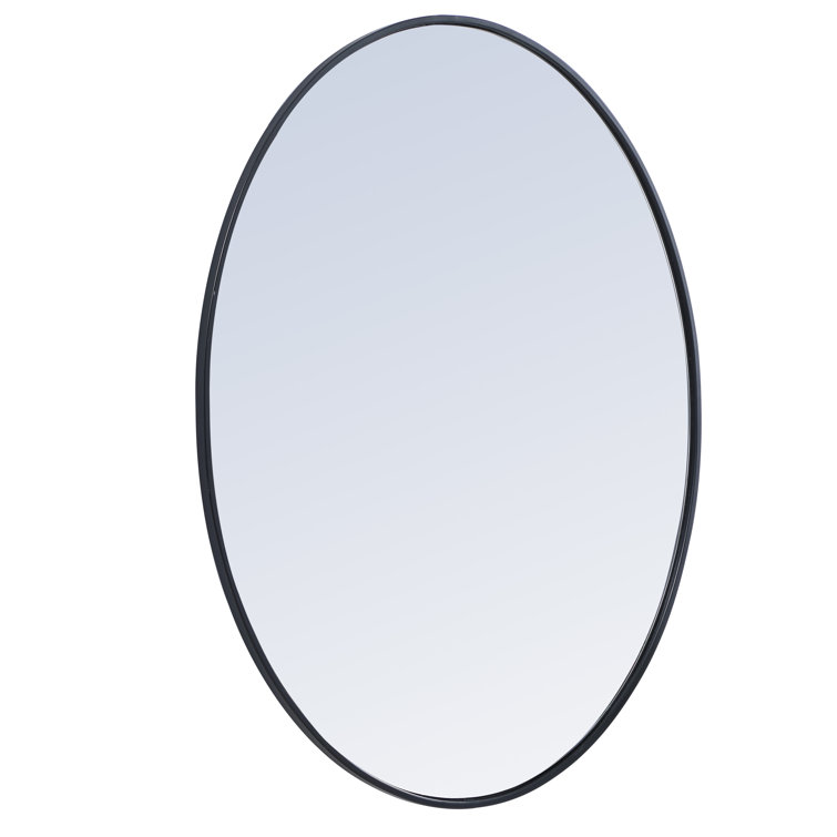 40-Inch Black Oval Metal Frame Mirror