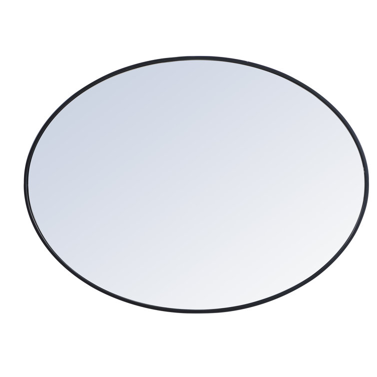 40-Inch Black Oval Metal Frame Mirror