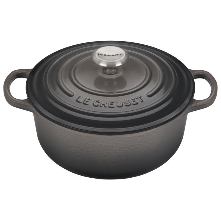 Caribbean Blue Enameled Cast Iron Round Dutch Oven with Lid