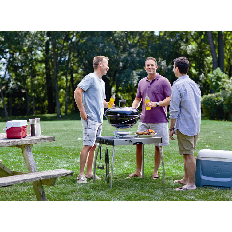 18-Inch Black Porcelain-Enameled Portable Charcoal Grill