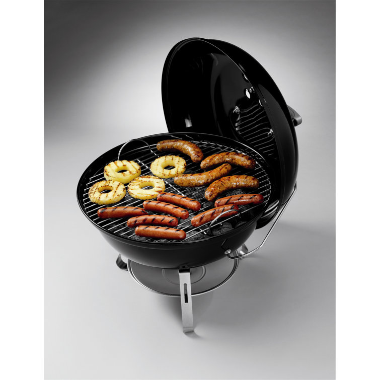 18-Inch Black Porcelain-Enameled Portable Charcoal Grill