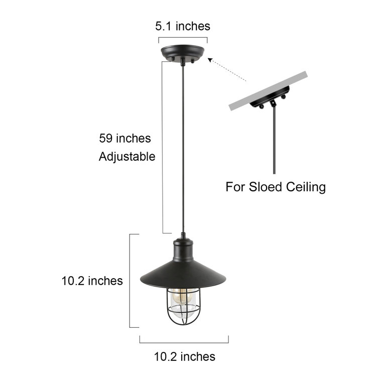 Matte Black Metal Cage Mini Pendant Light