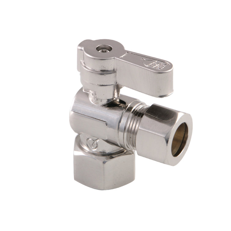 Brushed Nickel Quarter-Turn Angle Stop Valve