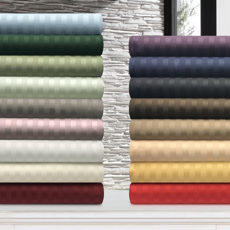 Gold Twin XL Egyptian Cotton Striped Sheet Set