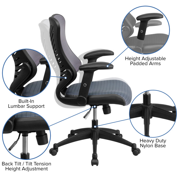 ErgoFlex High Back Executive Gray Mesh Swivel Chair with Lumbar Support