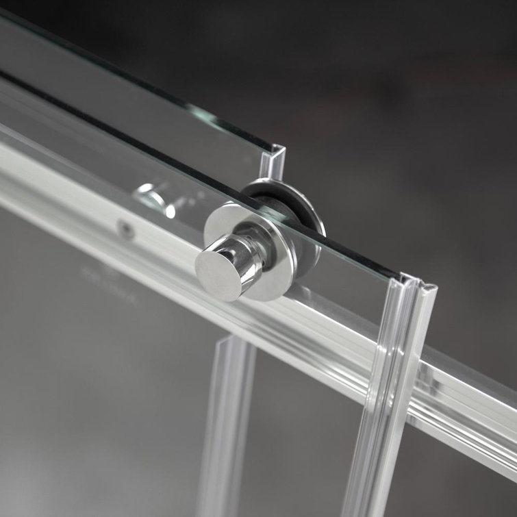 Tidy 60" x 78" Frameless Clear Glass Shower Door with Chrome Finish