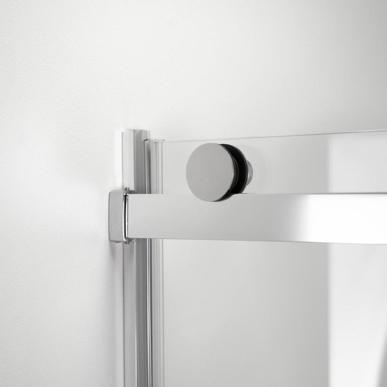 Tidy 60" x 78" Frameless Clear Glass Shower Door with Chrome Finish