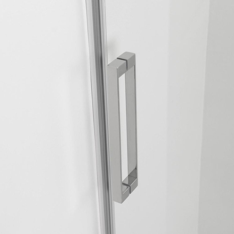 Tidy 60" x 78" Frameless Clear Glass Shower Door with Chrome Finish