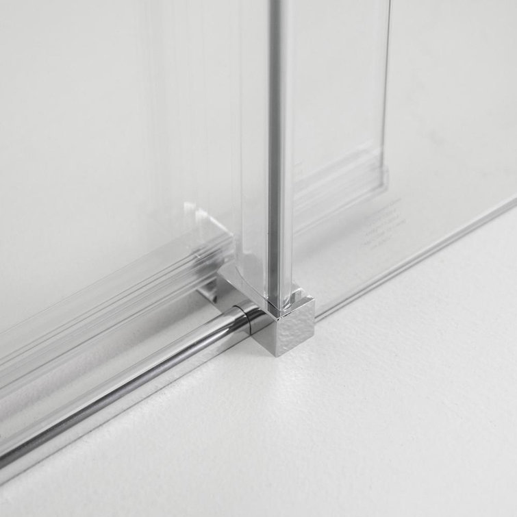 Tidy 60" x 78" Frameless Clear Glass Shower Door with Chrome Finish