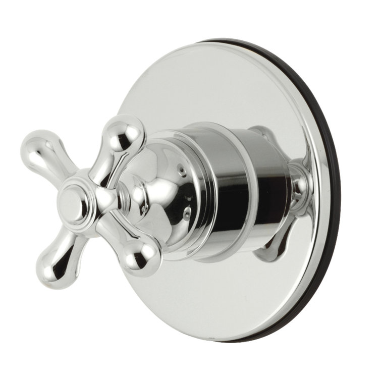Polished Chrome Wall-Mounted Cross Handle Diverter Valve