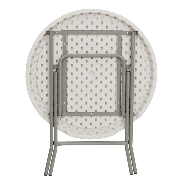 Luna Compact 31.5" White & Gray Round Folding Event Table
