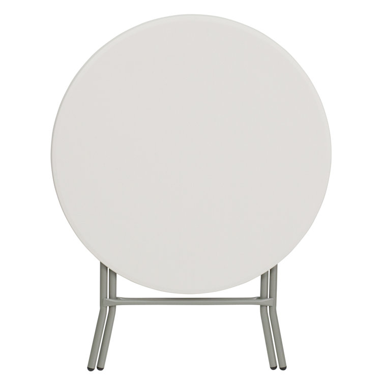 Luna Compact 31.5" White & Gray Round Folding Event Table