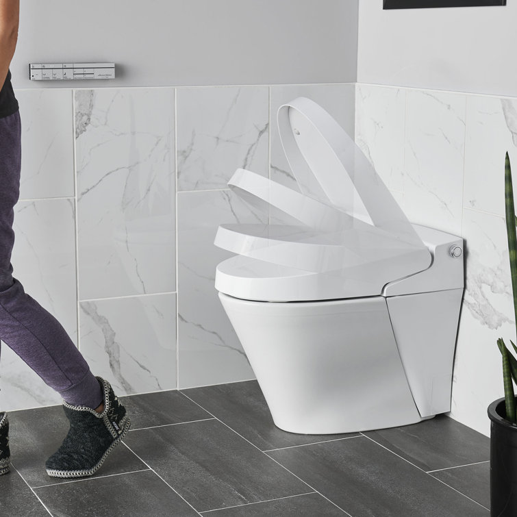 Advanced Clean White Elongated Bidet Toilet with Heated Seat