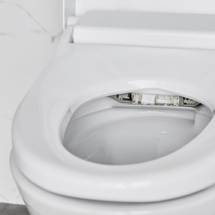 Advanced Clean White Elongated Bidet Toilet with Heated Seat