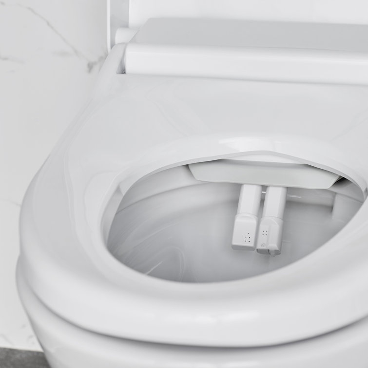 Advanced Clean White Elongated Bidet Toilet with Heated Seat