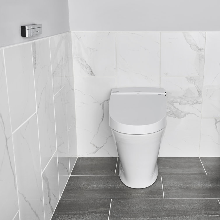 Advanced Clean White Elongated Bidet Toilet with Heated Seat