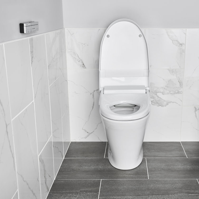 Advanced Clean White Elongated Bidet Toilet with Heated Seat