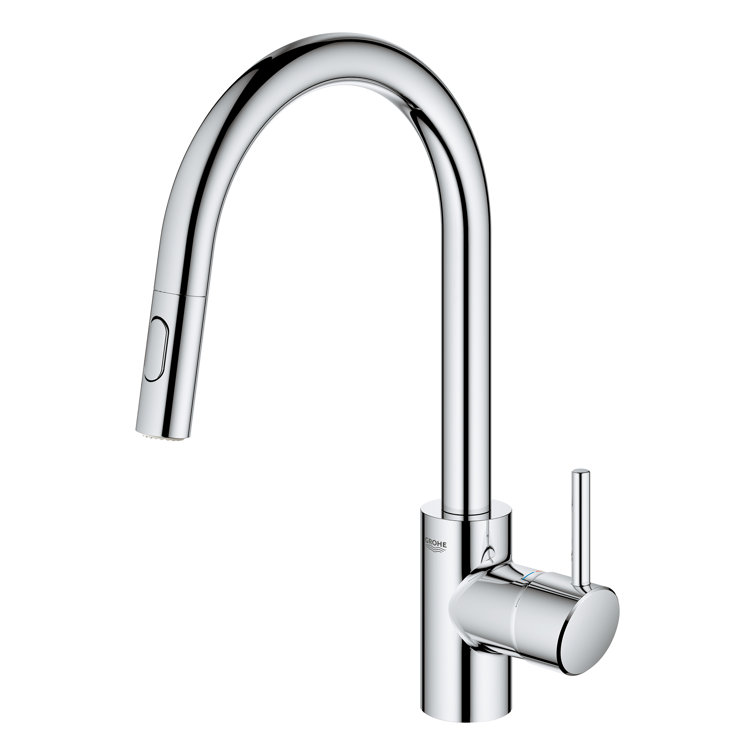Chrome Modern Pull-Down Single Handle Kitchen Faucet