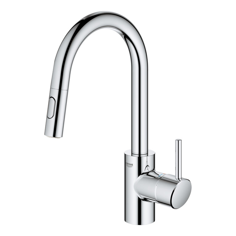 Modern Sleek Chrome Kitchen Faucet with Pull-Out Spray