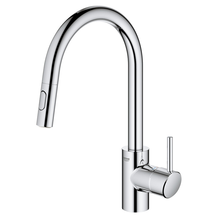15-Inch Chrome Stainless Steel Kitchen Faucet with Pull-out Spray
