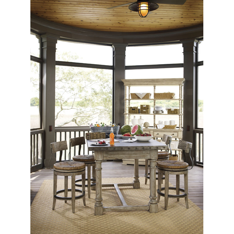 Driftwood Brown Rectangular Counter Height Dining Table