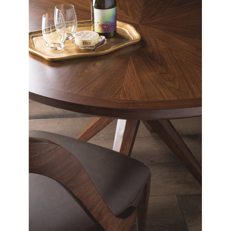 Transitional Walnut Veneer 50" Round Dining Table