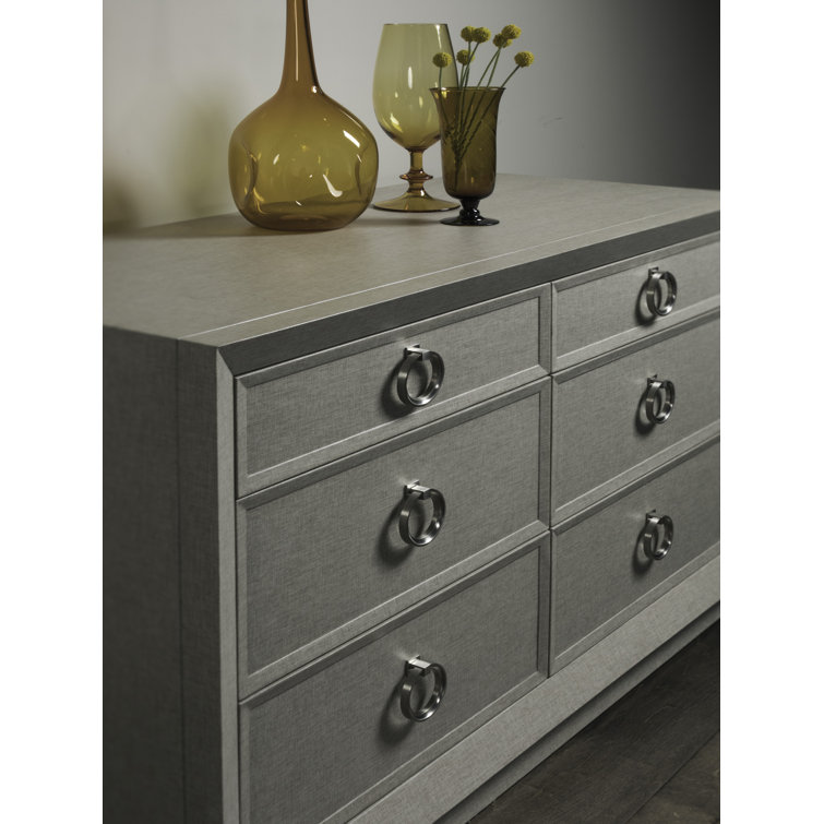 Zeitgeist Gray Linen Double Dresser with Soft Close Drawers