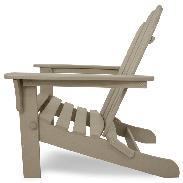 Sand Castle Folding Plastic Adirondack Chair with Ottoman