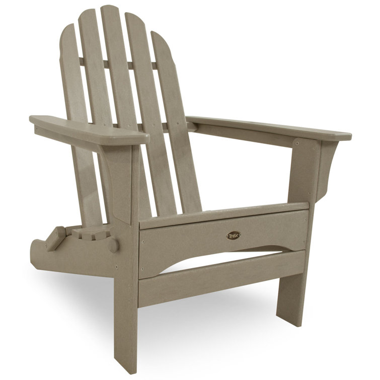 Sand Castle Folding Plastic Adirondack Chair with Ottoman