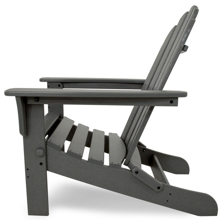 Cape Cod Stepping Stone Gray HDPE Folding Adirondack Chair with Arms