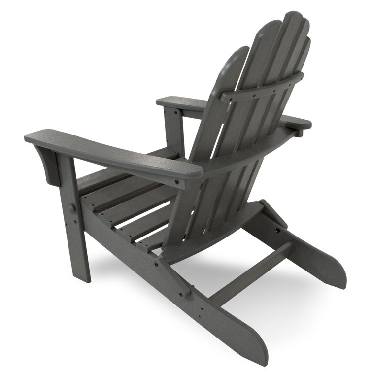 Cape Cod Stepping Stone Gray HDPE Folding Adirondack Chair with Arms