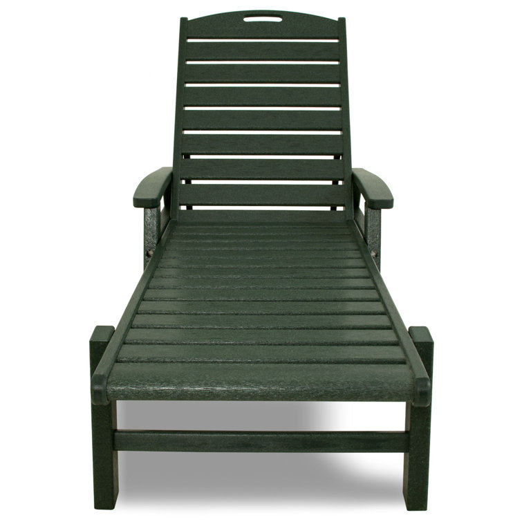 Rainforest Green Polywood Chaise Lounger with Arms