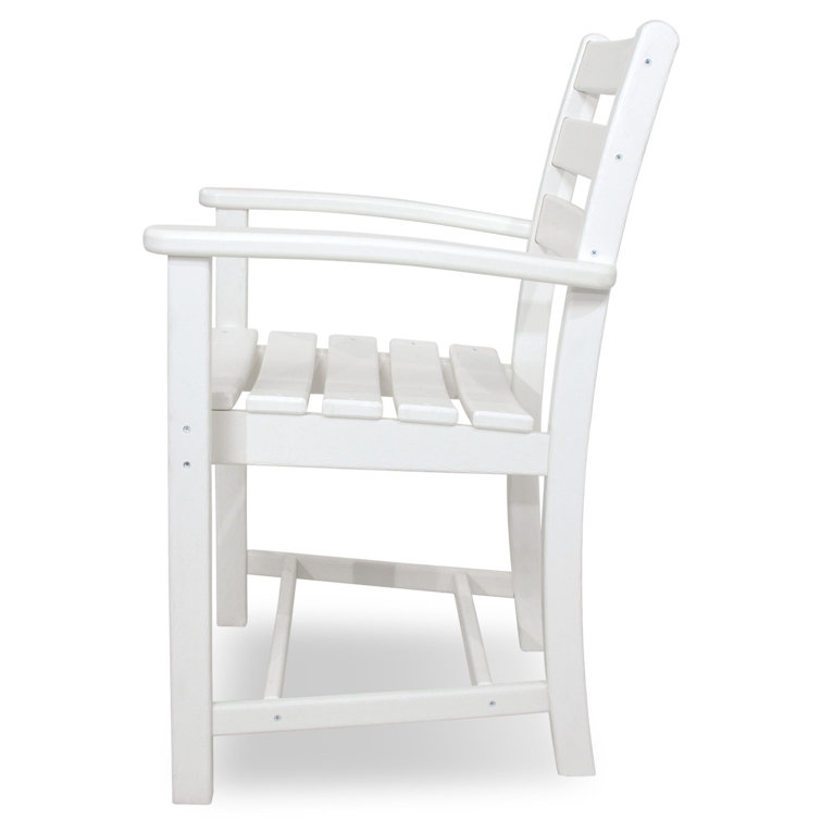 White Polywood Outdoor Dining Arm Chair