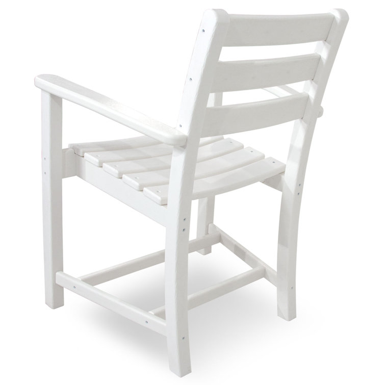 White Polywood Outdoor Dining Arm Chair