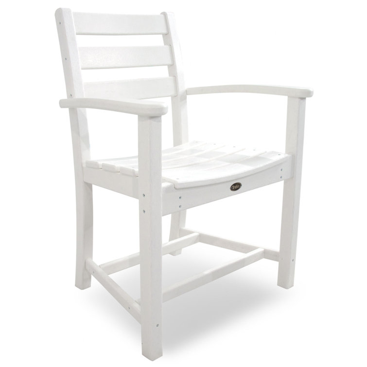 White Polywood Outdoor Dining Arm Chair