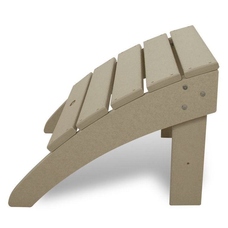Sand Castle Folding Plastic Adirondack Chair with Ottoman