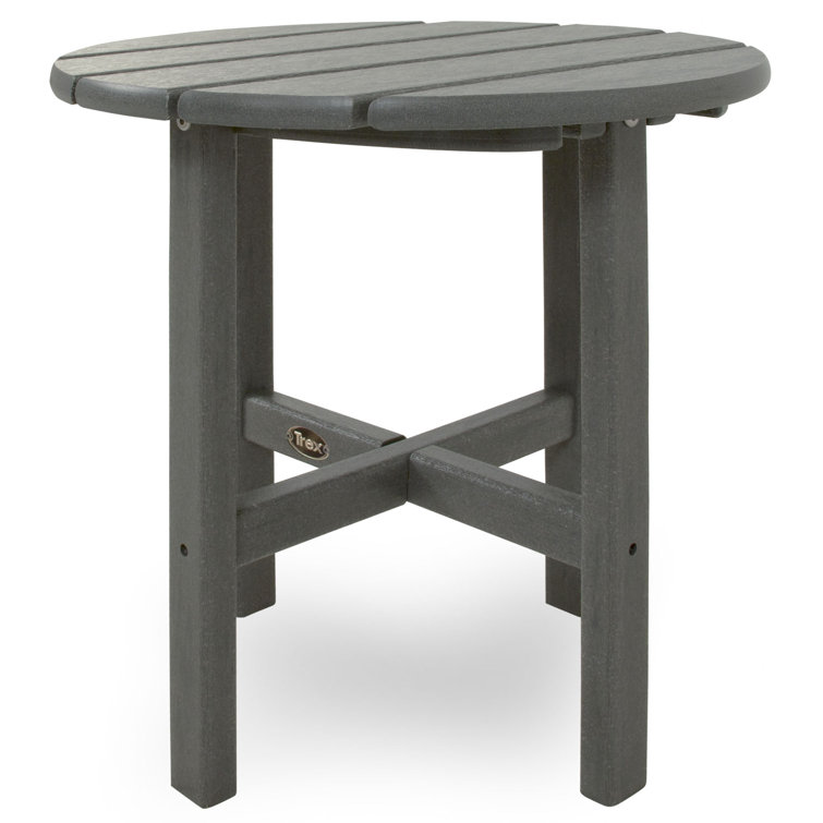 Cape Cod Round 18" Gray Recycled Plastic Side Table