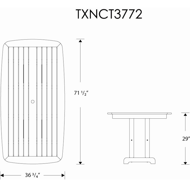 Tree House Brown HDPE Outdoor Dining Table, 37" x 72"