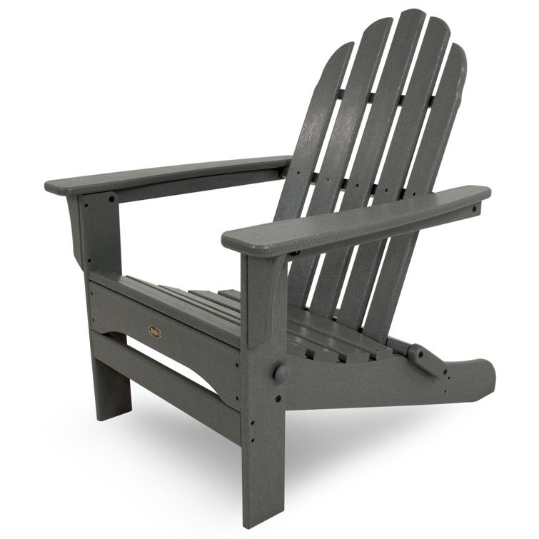 Cape Cod Stepping Stone Gray HDPE Folding Adirondack Chair with Arms
