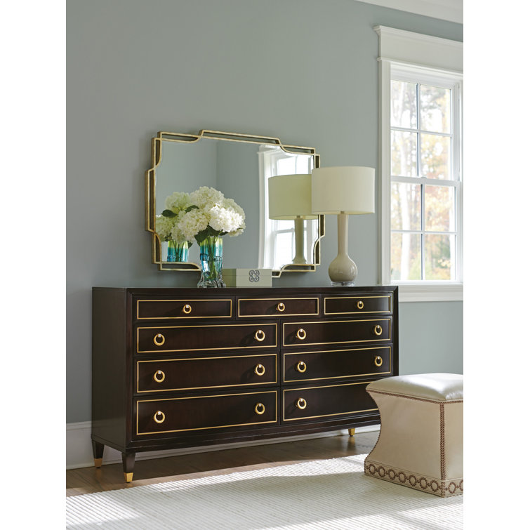Carlyle Square Beige Genuine Leather Ottoman with Black Wood Legs