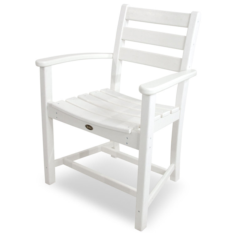 White Polywood Outdoor Dining Arm Chair