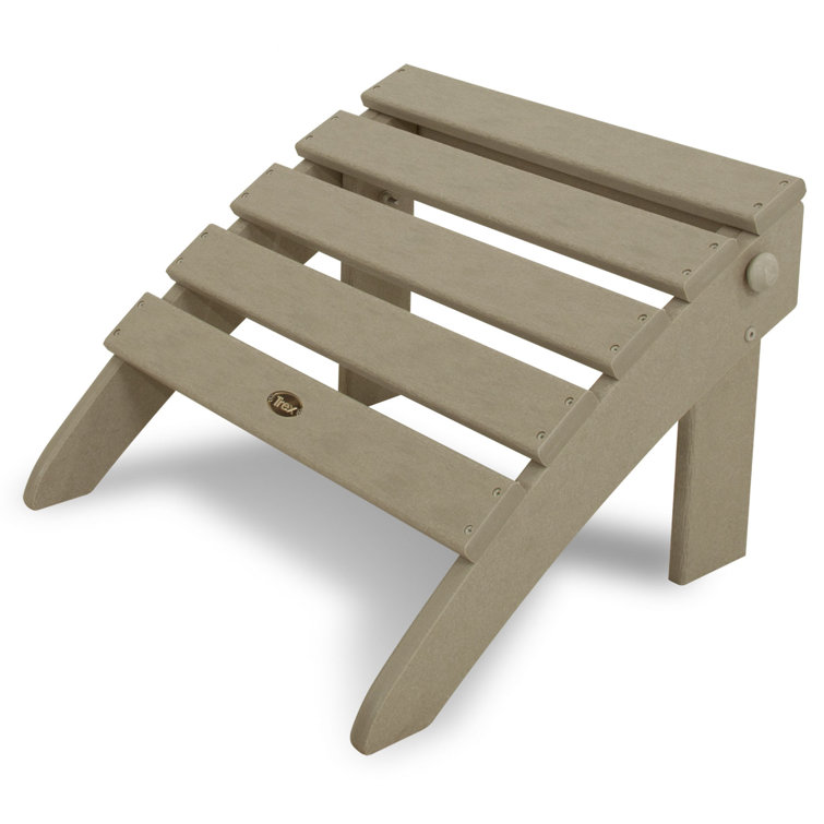Sand Castle Folding Plastic Adirondack Chair with Ottoman