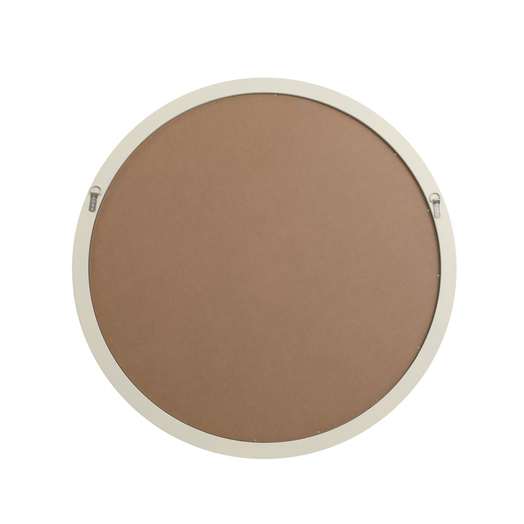 Simone Black and White Wood Round Wall Mirror