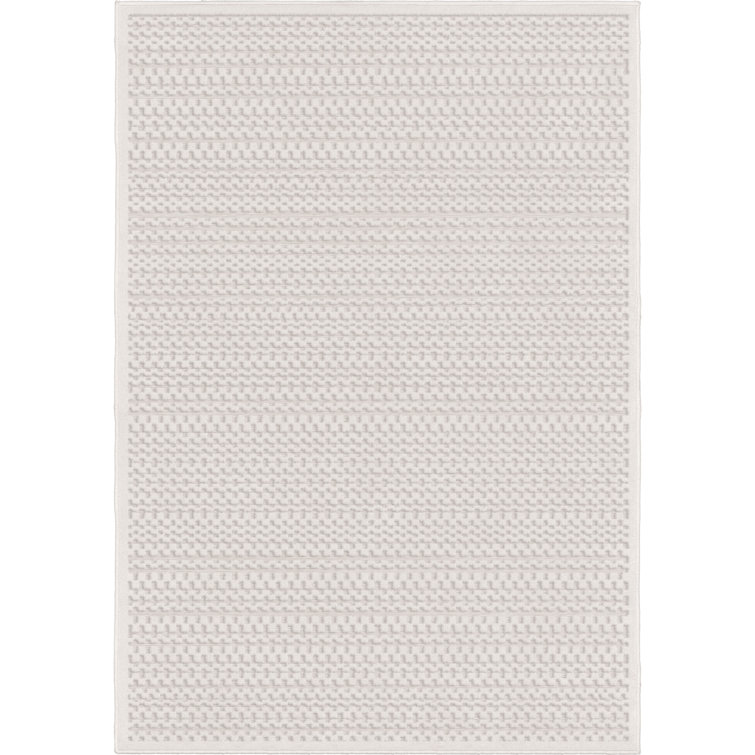 Gray Geometric Synthetic Easy Care Rectangular Area Rug