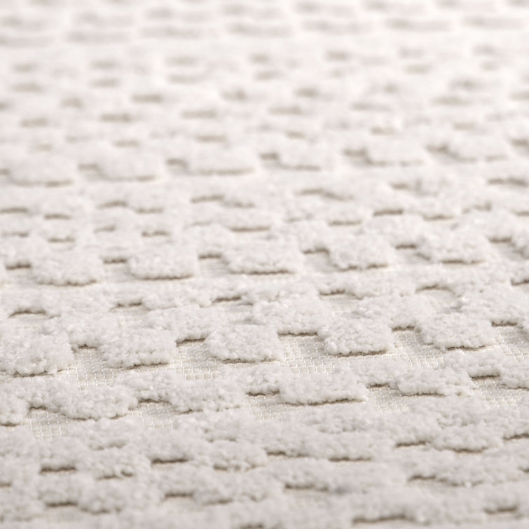 Gray Geometric Synthetic Easy Care Rectangular Area Rug