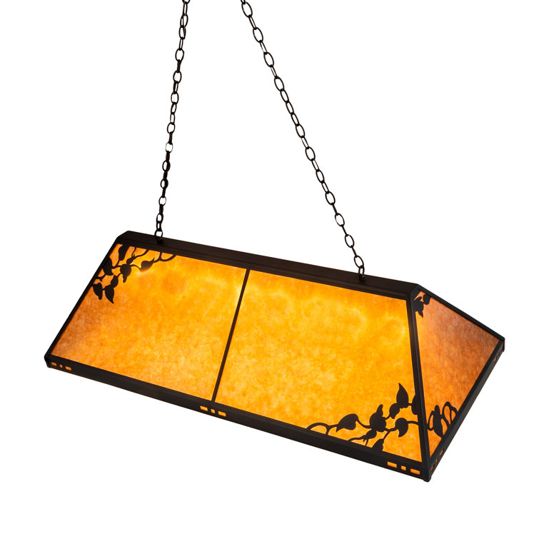 Black and Amber 8-Light Glass Island Pendant