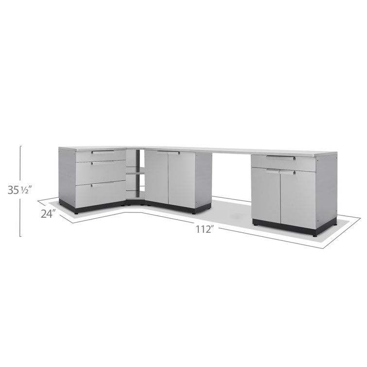 Stainless Steel 4-Piece Outdoor Kitchen Cabinet Set