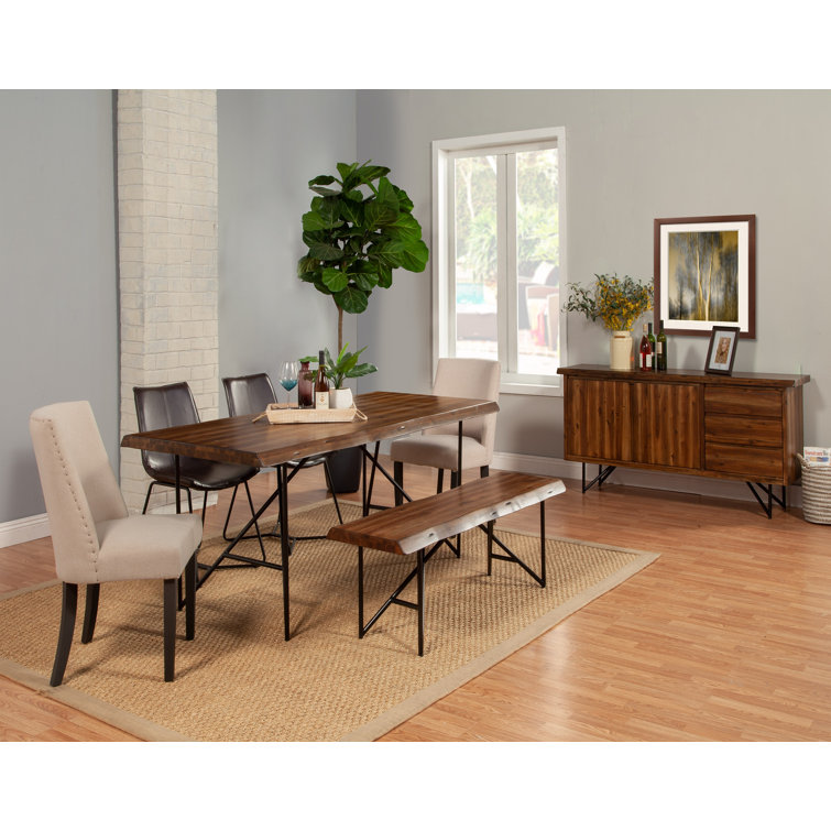 Hoxie Light Walnut Live Edge Server with Sliding Doors