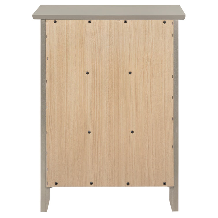 Silver Champagne 3-Drawer Nightstand with Nickel Hardware