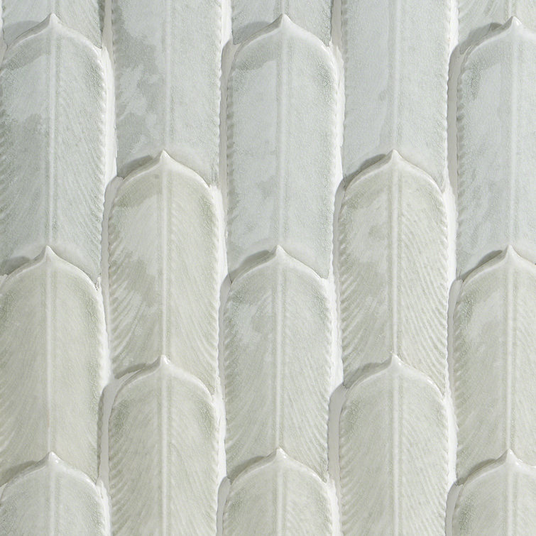 Ice Green Ceramic Herringbone Mosaic Tile 12x12